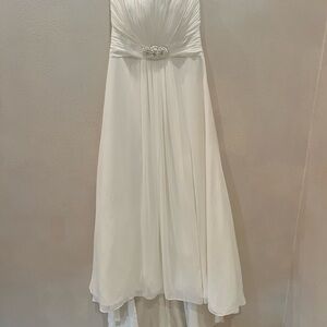David's Bridal Ivory Strapless Gown size 14 NWT